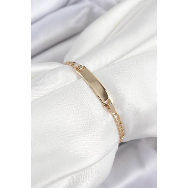 Pirinç Dikdörtgen Model Gold Renk Xuping Bebek Künyesi TJ-BB7434