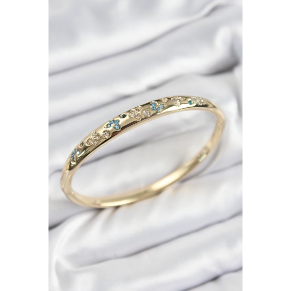 Pirinç Zirkon Taşlı Model Gold Renk Kadın Kelepçe - TJ-BB7568