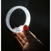 Beyaz-Gümüş Led Işıklı Baskı Yapılabilen Pilli Bileklik Bilezik 1,5 cm Genişlik