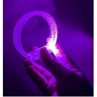 Mor Led Işıklı Baskı Yapılabilen Pilli Bileklik Bilezik 1,5 cm Genişlik
