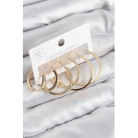 Pirinç Halka Model Gold Renk Kadın Set Küpe TJ-BKP11039