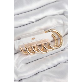Pirinç Halka Model Gold Renk Kadın Set Küpe TJ-BKP11057