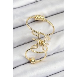 Pirinç Halkalı Model Gold Renk Kıkırdak Küpe TJ-BKP11060