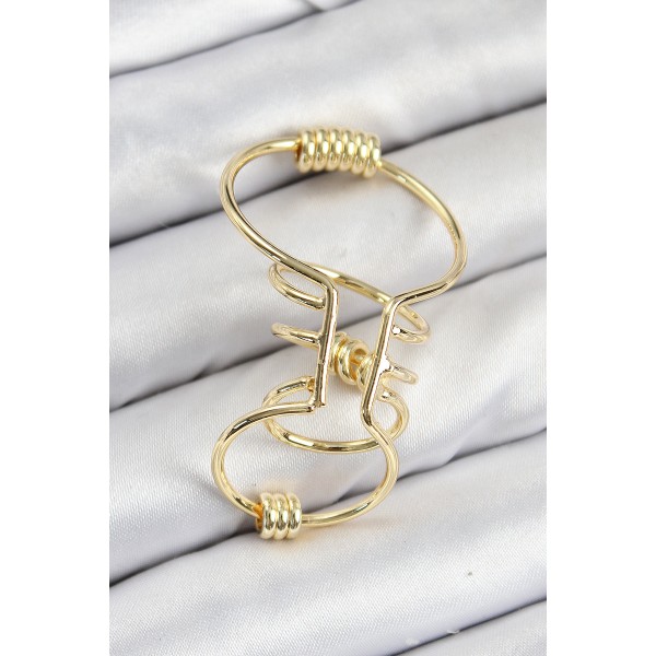 Pirinç Halkalı Model Gold Renk Kıkırdak Küpe TJ-BKP11060