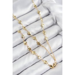 Pirinç Zirkon Taşlı Kalp Model Gold Renk Y Kolye TJ-BKO10457