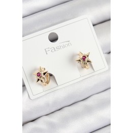 Pirinç Zirkon Taşlı Yıldız Model Gold Renk Çocuk Küpe TJ-BKP11197