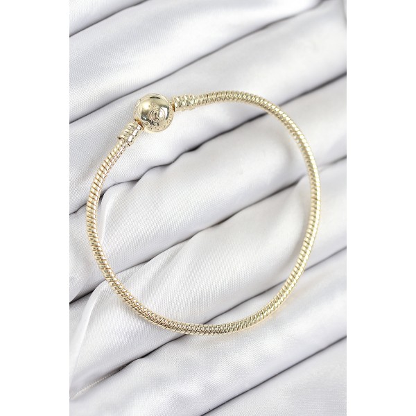 Pirinç Charm Topcuk Model Gold Renk Kadın Bileklik TJ-BB7807