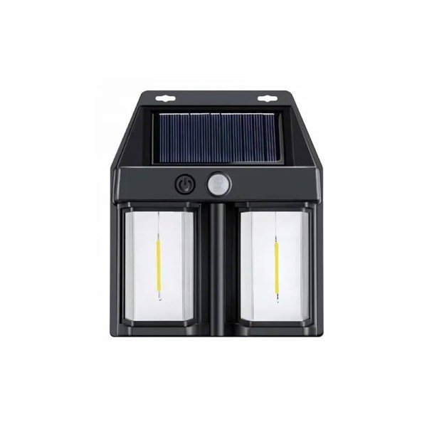 Rustik Ampul İkili Solar Duvar Aplik Güneş Enerjili Hareket Sensörlü