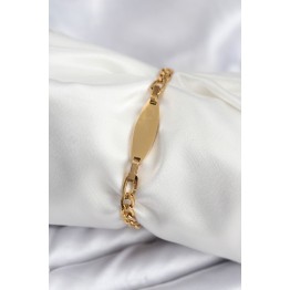 316L Çelik Gold Renk Oval Yazı Yazmaya Uygun Kadın Bileklik TJ-BB7917