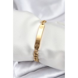316L Çelik Gold Renk Yazı Yazmaya Uygun Kadın Bileklik TJ-BB7918