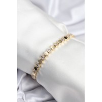Pirinç VIP Seri Gold Renk Petek Model Kadın Bileklik - TJ-BB7925