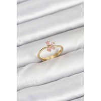 Pirinç Gold Renk Pembe Kadın Yüzük TJ-BYK3870