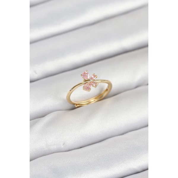 Pirinç Gold Renk Pembe Kadın Yüzük TJ-BYK3870