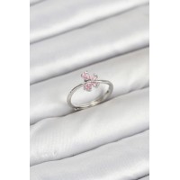 Pirinç Gümüş Renk Pembe Kadın Yüzük TJ-BYK3871