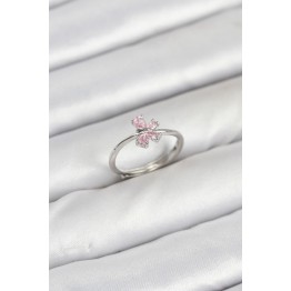 Pirinç Gümüş Renk Pembe Kadın Yüzük TJ-BYK3871