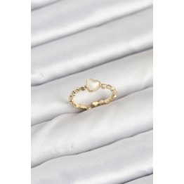 Pirinç Gold Renk Kalpli Model Kadın Yüzük TJ-BYK3874