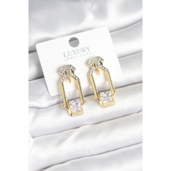 Pirinç Gold Renk Vintage Kadın Küpe TJ-BKP11239