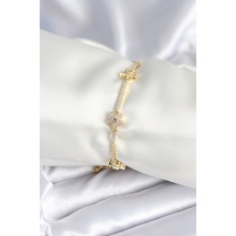 Pirinç Gold Renk Yıldız Model Kadın Bileklik TJ-BB7986