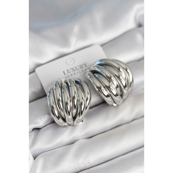 Pirinç Gümüş Renk Vintage Kadın Küpe TJ-BKP11314