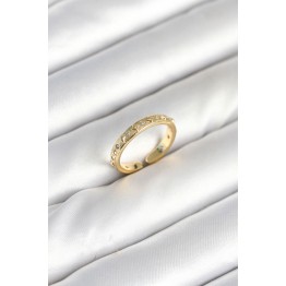 Pirinç Gold Renk Zirkon Taşlı Kadın Yüzük TJ-BYK3903