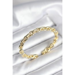 Zincir Model Gold Renk Pirinç Kadın Bileklik TJ-BB8016