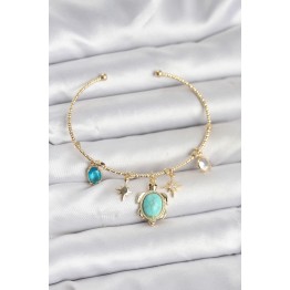Caretta Caretta Charmlı Gold Renk Kadın Bileklik TJ-BB8033