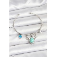 Caretta Caretta Charmlı Gümüş Renk Kadın Bileklik TJ-BB8034