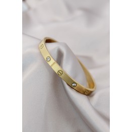 316L Çelik Gold Renk Zirkon Taşlı Bileklik TJ-BB4119