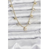 Pirinç Gold Renk Yıldız Model Kadın Kolye TJ-BKO10640