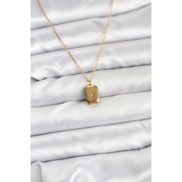 316L Çelik Zincir Gold Renk Minimal Kutup Yıldızı Model Kadın Kolye TJ-BKO10683