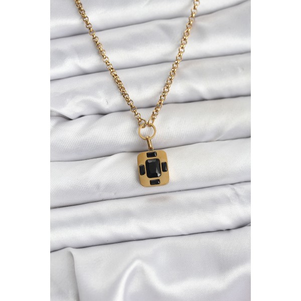 316L Çelik Zincir Gold Renk Vintage Model Kadın Kolye TJ-BKO10687