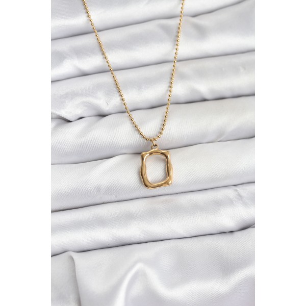 316L Çelik Zincir Gold Renk Model Kadın Kolye TJ-BKO10688