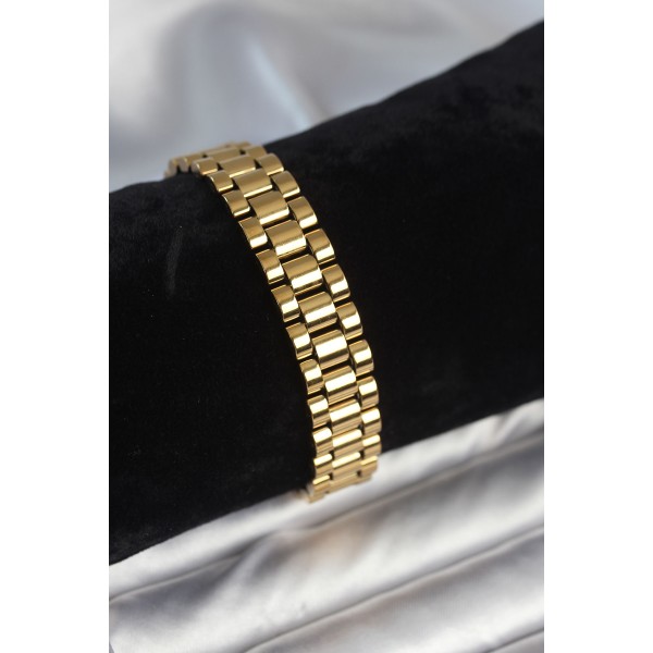 316L Çelik Gold Renk 12 mm Kalınlık Erkek Bileklik TJ-EB3776