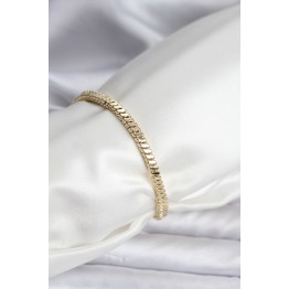 14K Gold Renk Kaplama Kare Zincir Model CM Kadın Bileklik TJ-BB8114