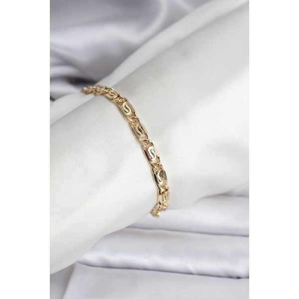 14K Gold Renk Kaplama Zincir Model CM Kadın Bileklik TJ-BB8129