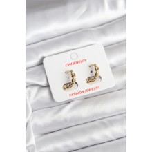 14K Gold Renk Kaplama Burgu Model CM Kadın Küpe TJ-BKP11402