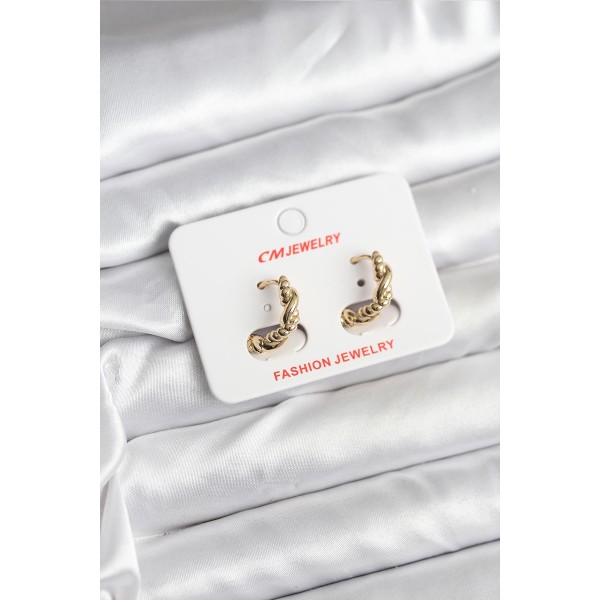 14K Gold Renk Kaplama Burgu Model CM Kadın Küpe TJ-BKP11402