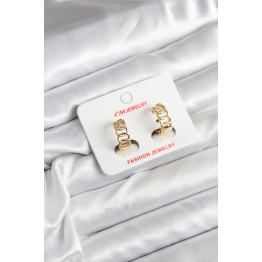 14K Gold Renk Kaplama Samanyolu Model CM Kadın Küpe TJ-BKP11406