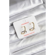 14K Gold Renk Kaplama Burgu Halka CM Kadın Küpe TJ-BKP11423