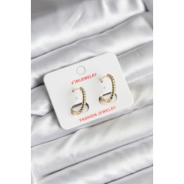 14K Gold Renk Kaplama Burgu Halka CM Kadın Küpe TJ-BKP11423