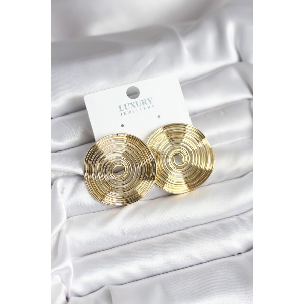 Pirinç Gold Renk Circle Model Kadın Küpe TJ-BKP11435