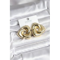 Pirinç Gold Renk Geometrik Vintage Kadın Küpe TJ-BKP11437