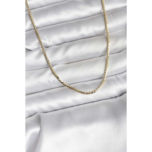 14K Gold Renk Kaplama Ezme Zincir Model CM Kadın Kolye TJ-BKO10733