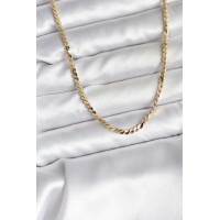 14K Gold Renk Kaplama Ezme Yılan Zincir Model CM Kadın Kolye TJ-BKO10735