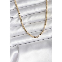 14K Gold Renk Kaplama Ezme Yılan Zincir Model CM Kadın Kolye TJ-BKO10735