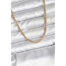 14K Gold Renk Kaplama Boru Zincir Model CM Kadın Kolye TJ-BKO10740