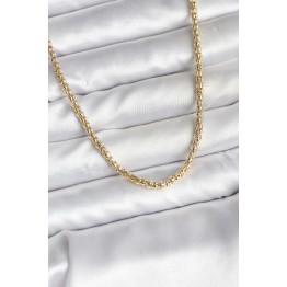 14K Gold Renk Kaplama Boru Zincir Model CM Kadın Kolye TJ-BKO10740