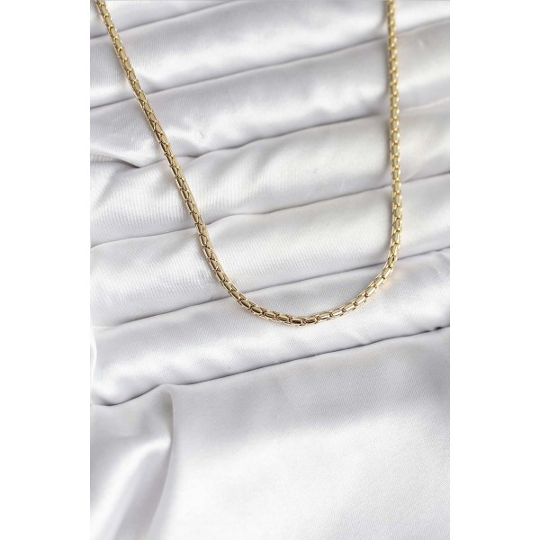 14K Gold Renk Kaplama Zincir Model CM Kadın Kolye TJ-BKO10742
