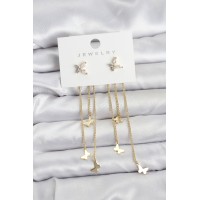 Model Gold Renk Pirinç Sallantılı Kadın Küpe TJ-BKP11457