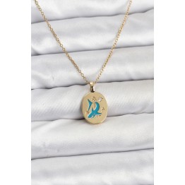 316L Çelik Zincir Gold Renk Shark Figür Kadın Kolye TJ-BKO10753